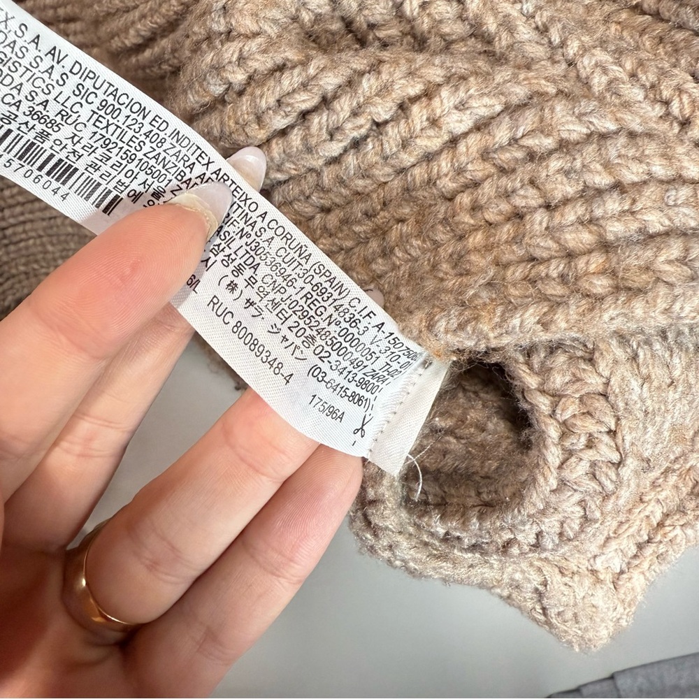 Zara Brown Ribbed Sweater - Picture 7 of 9